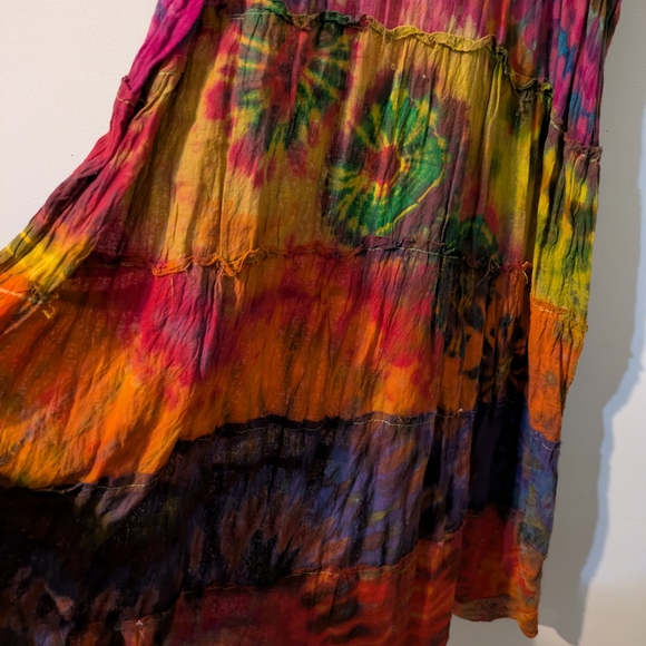 Beautiful Cotton Tie Dye Dress Size S - Picture 4 of 6